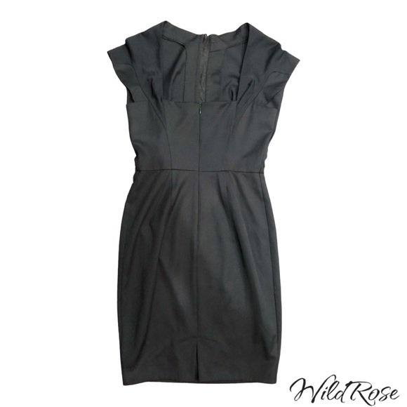 Byron Lars Black Structured Sheath Pencil Dress 4 - Picture 14 of 16